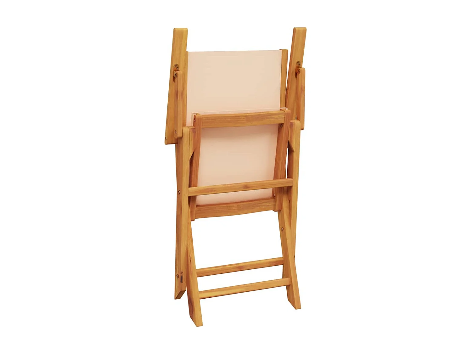Chaises de jardin lot de 2 beige bois d'acacia massif et tissu