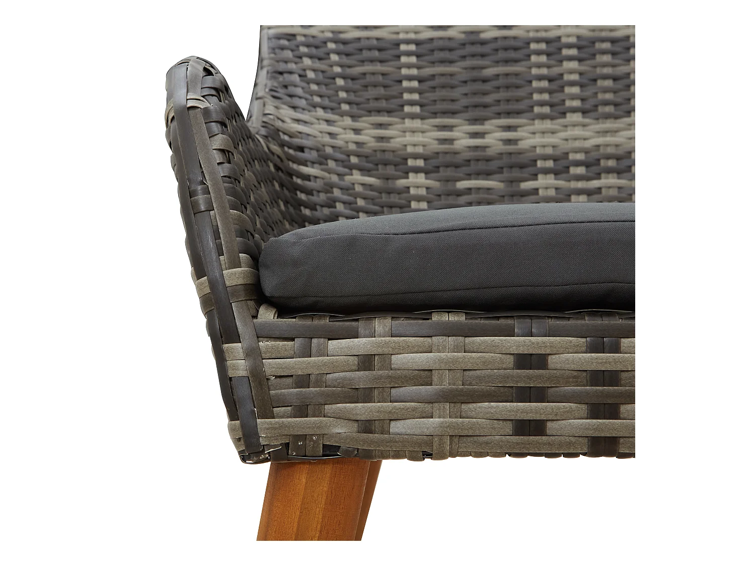 Chaises de jardin avec coussins 2 pcs Gris Poly Rattan
