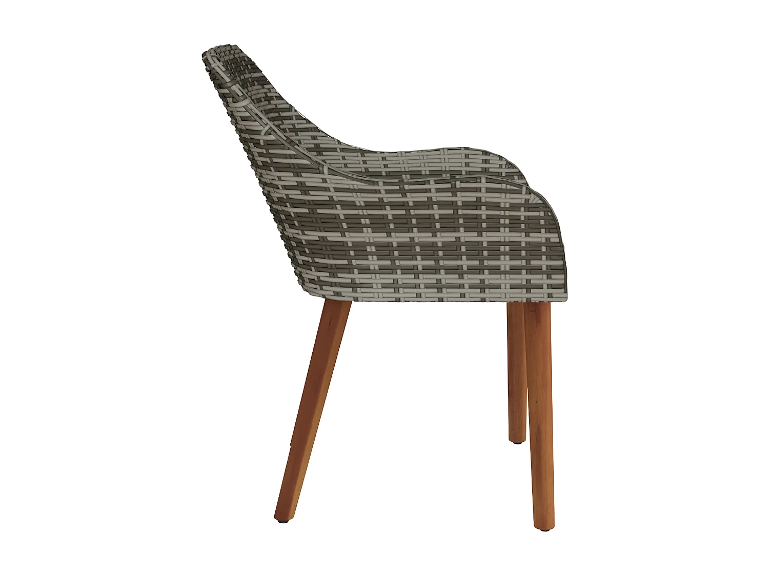 Tuinstoelen met kussens 2 stuks grijs polyrotan