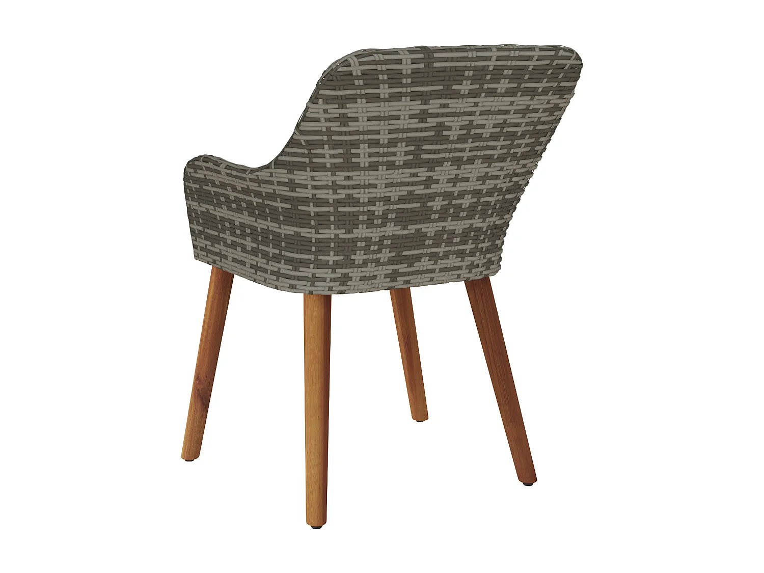 Tuinstoelen met kussens 2 stuks grijs polyrotan