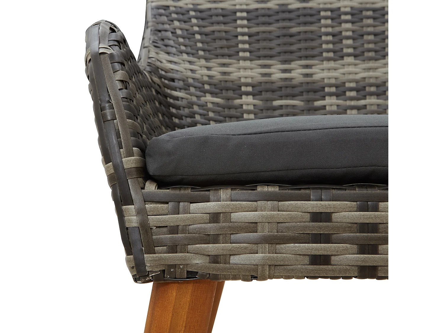 Tuinstoelen met kussens 2 stuks grijs polyrotan