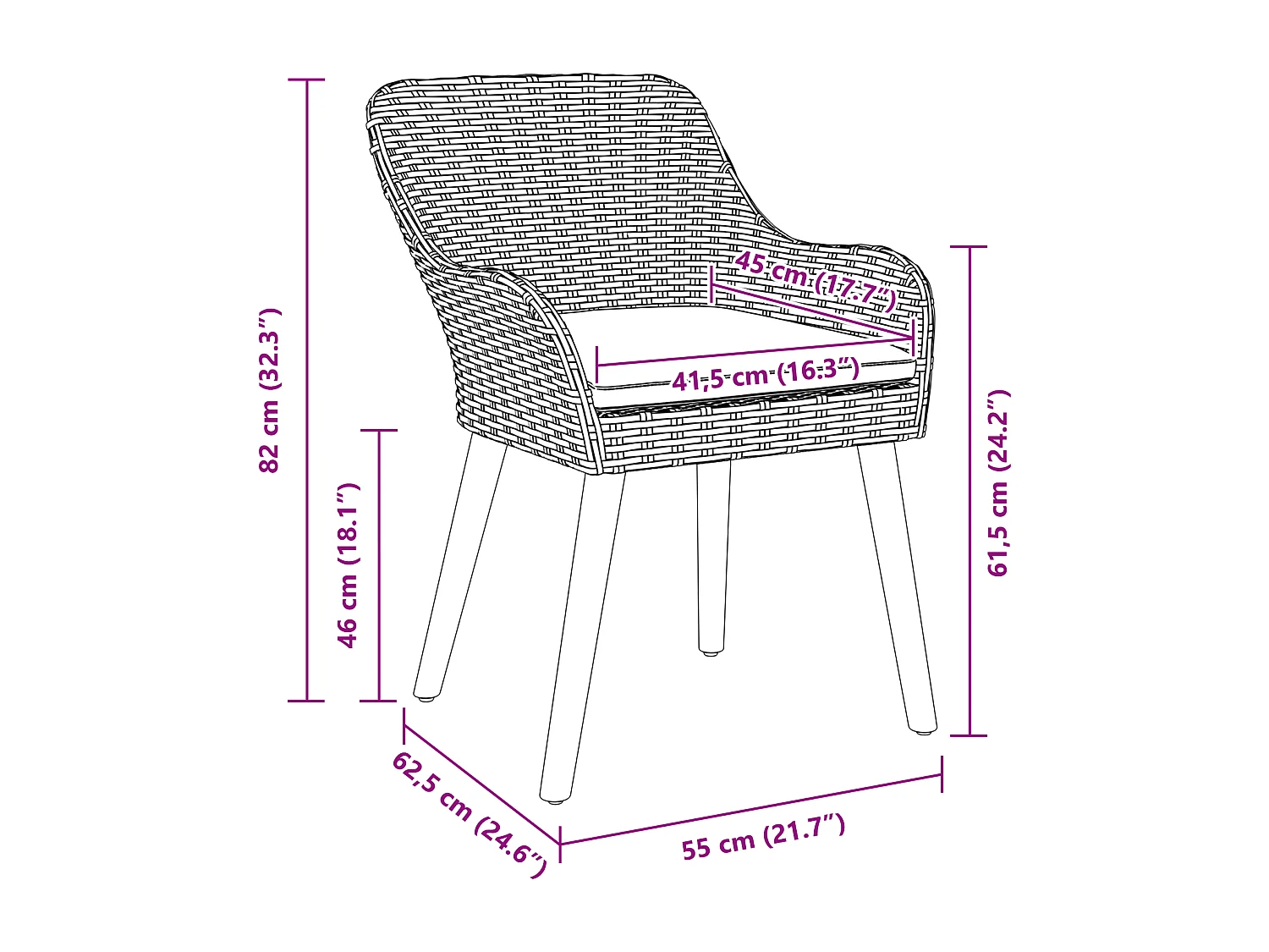 Tuinstoelen met kussens 2 stuks grijs polyrotan
