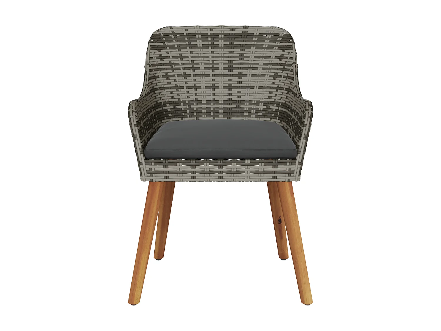 Chaises de jardin avec coussins 2 pcs Gris Poly Rattan