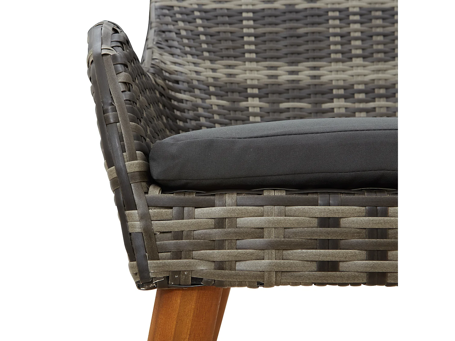 Chaises de jardin avec coussins 2 pcs Gris Poly Rattan