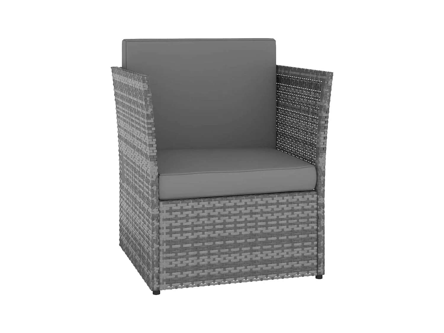 Silla de jardín con taburete de resina tejida antracita