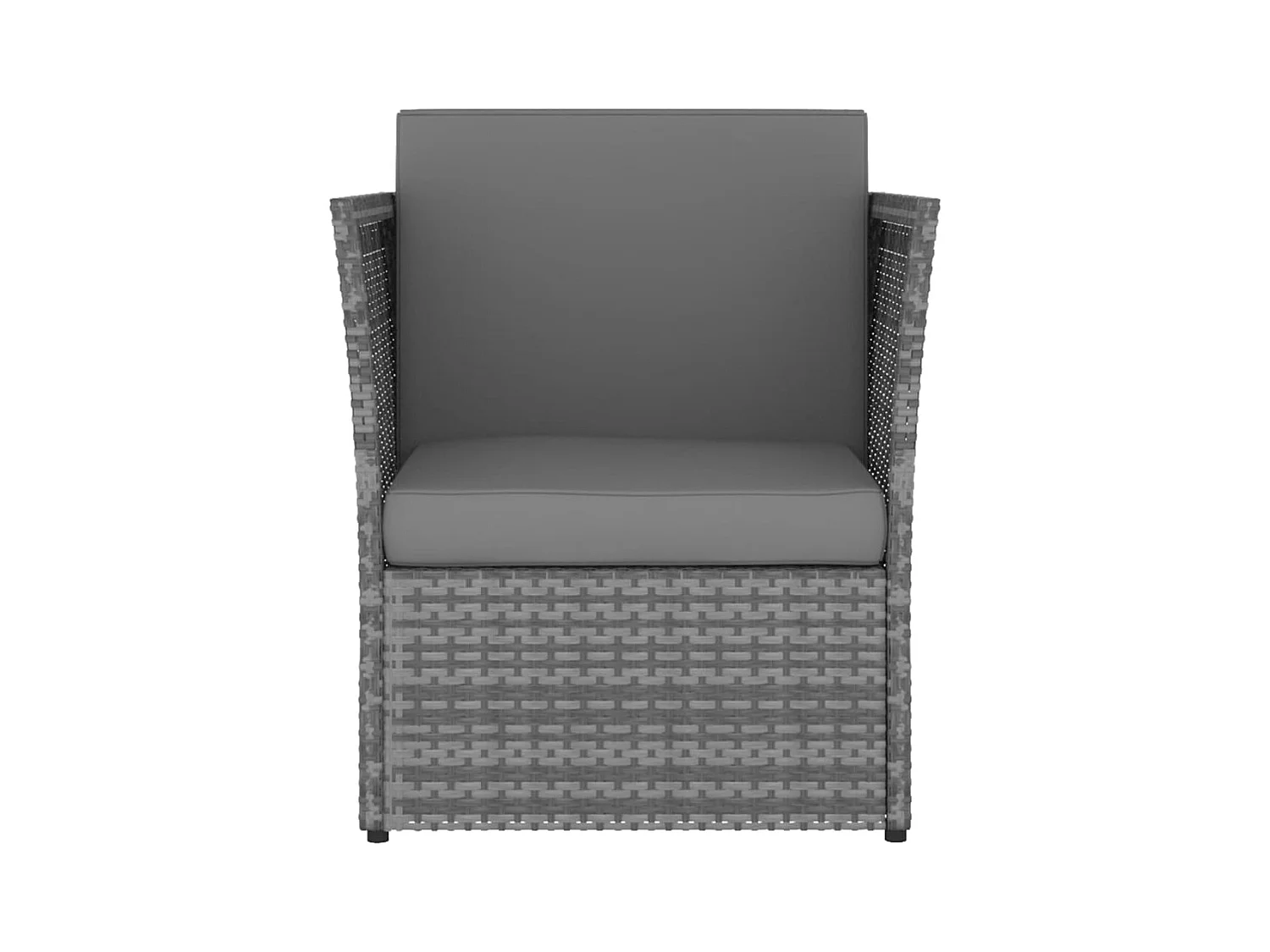 Silla de jardín con taburete de resina tejida antracita