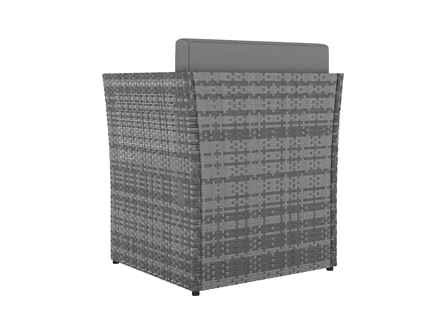 Silla de jardín con taburete de resina tejida antracita