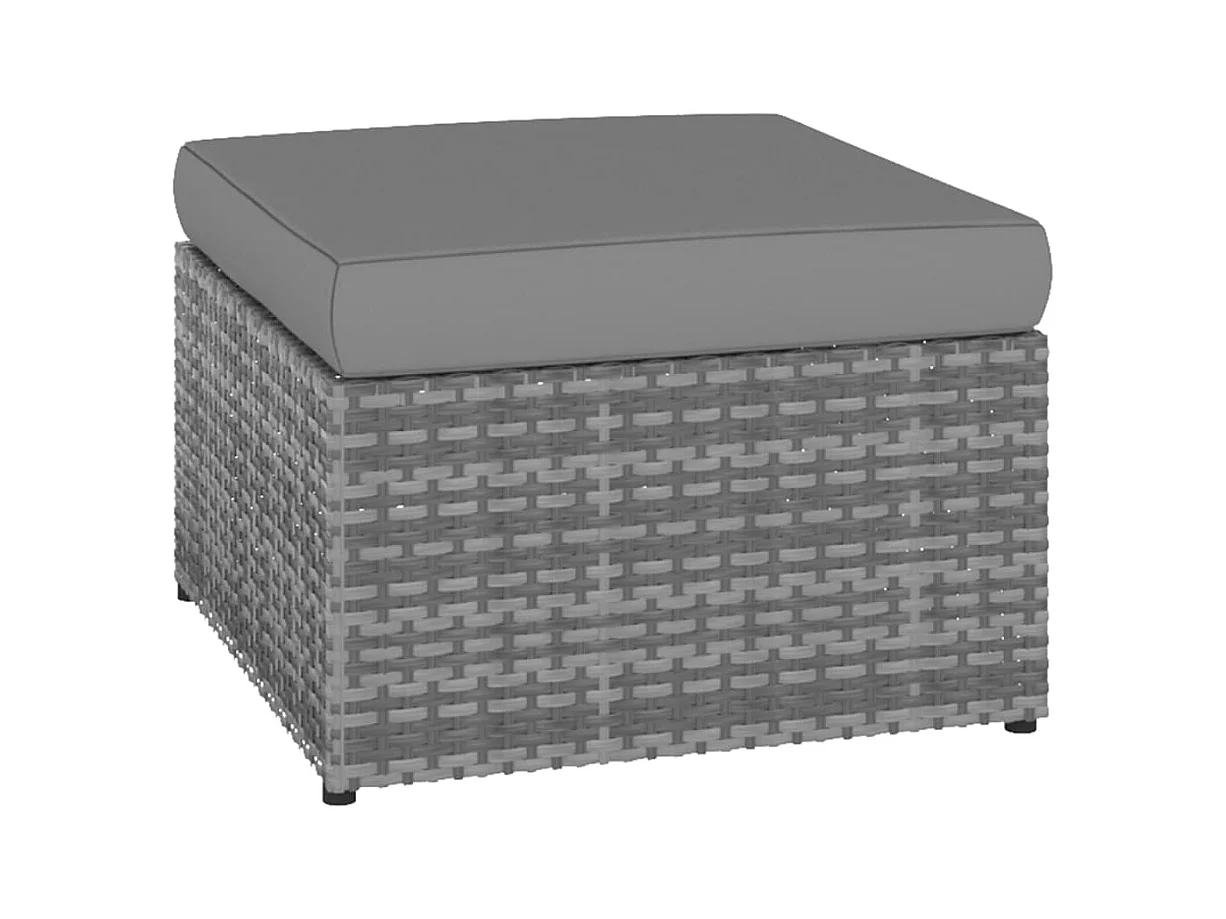 Silla de jardín con taburete de resina tejida antracita