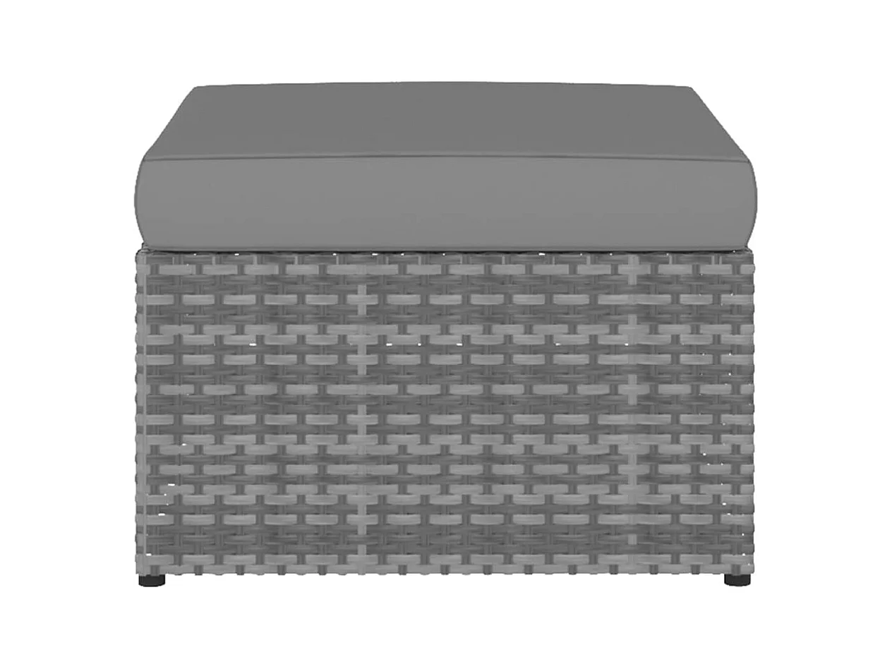 Silla de jardín con taburete de resina tejida antracita