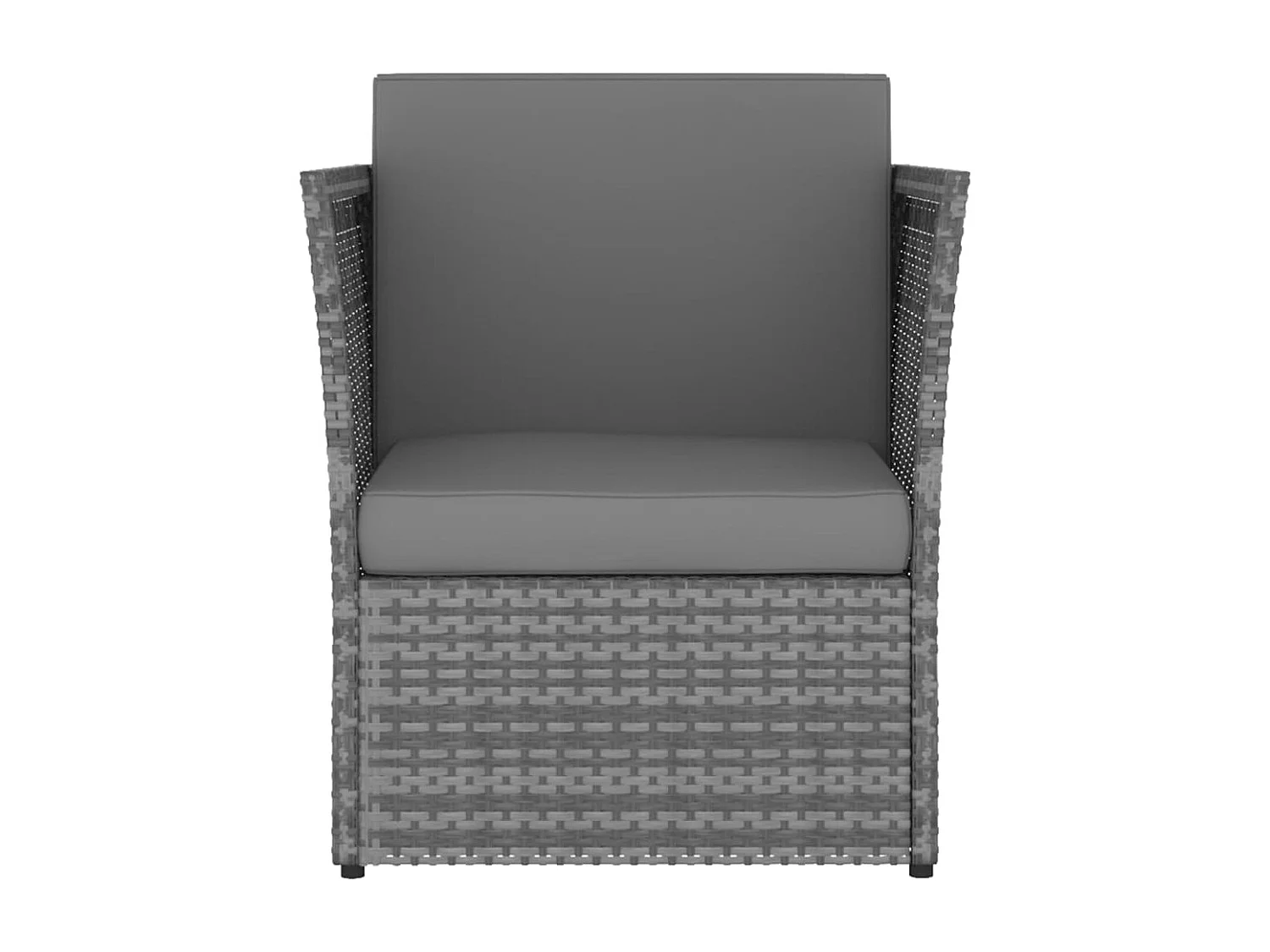 Silla de jardín con taburete de resina tejida antracita