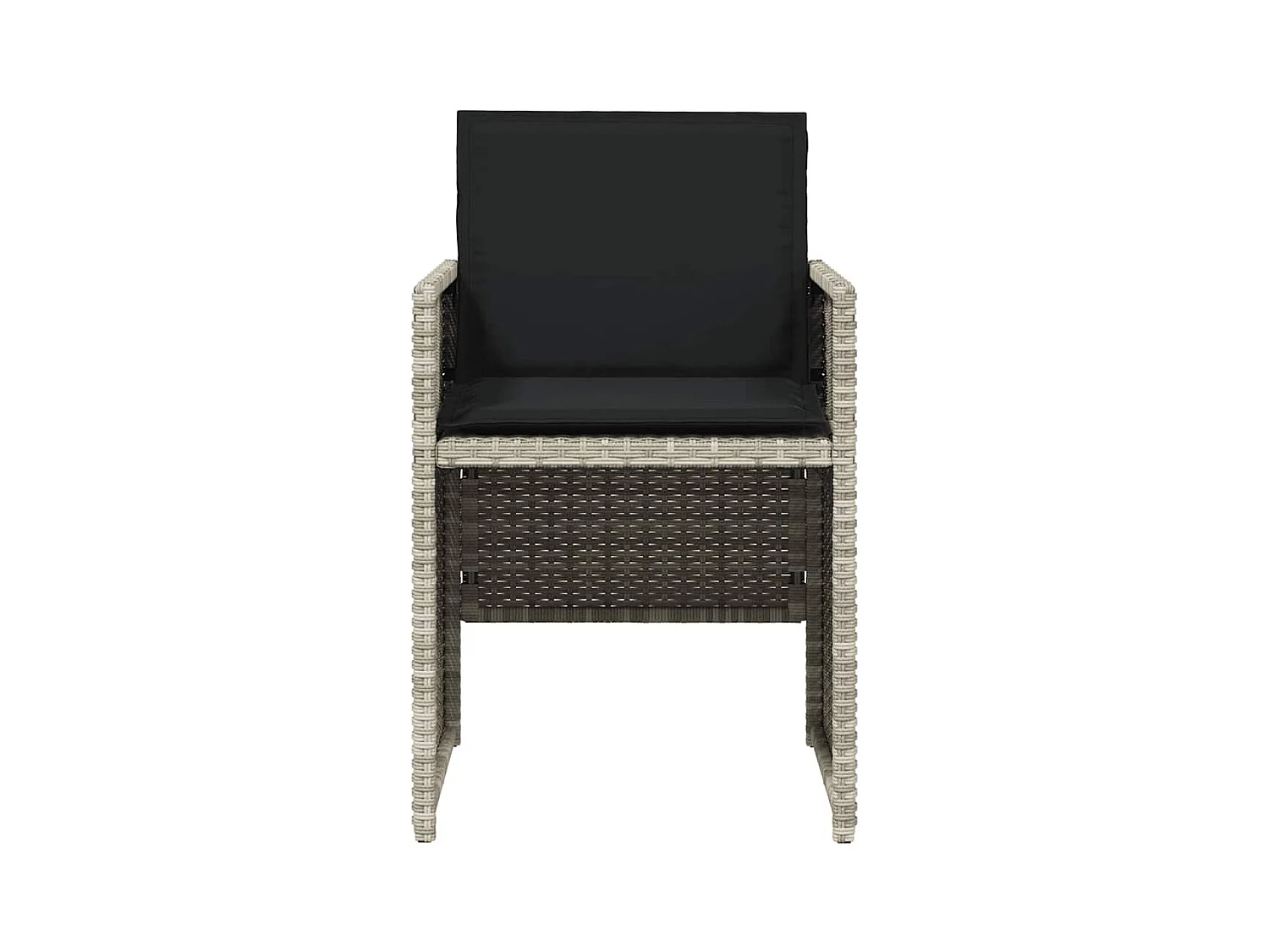 Tuinstoelen met kussens set van 4 lichtgrijs polyrotan