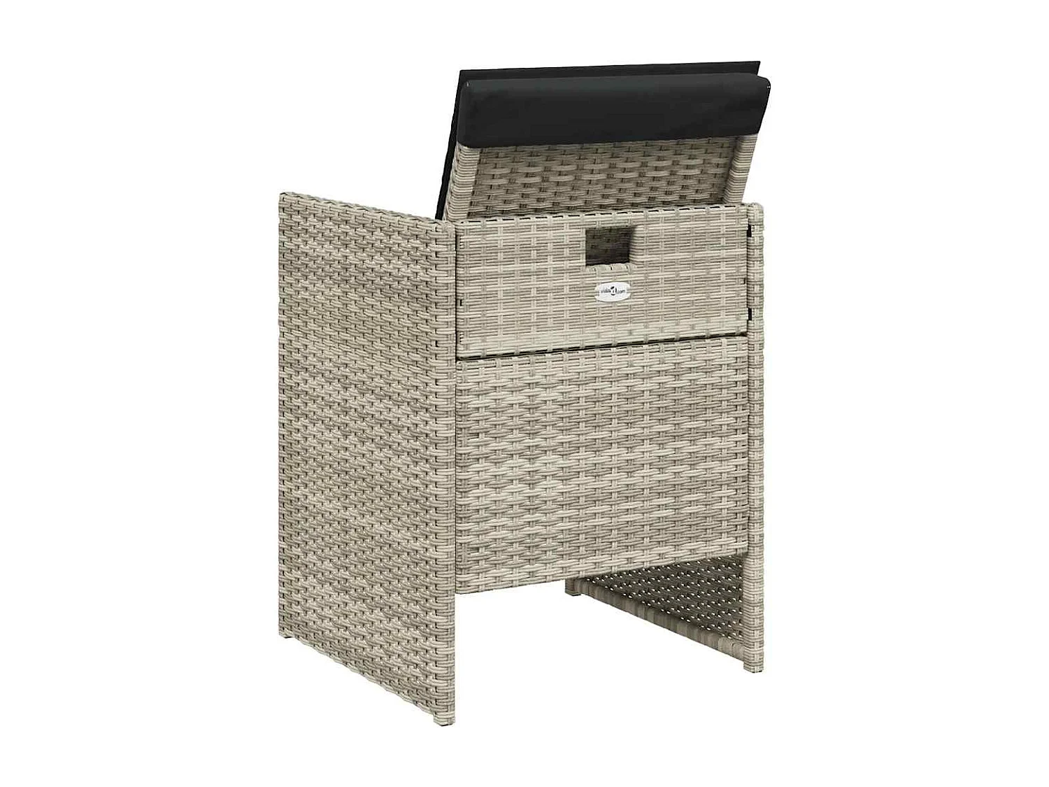 Tuinstoelen met kussens set van 4 lichtgrijs polyrotan