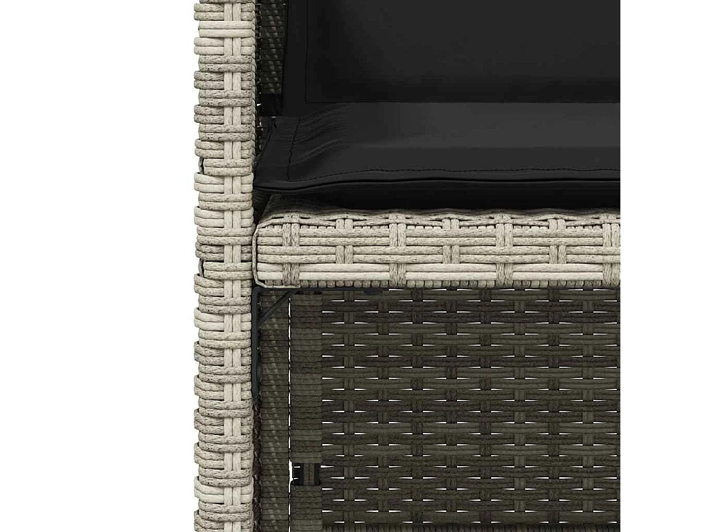 Tuinstoelen met kussens set van 4 lichtgrijs polyrotan