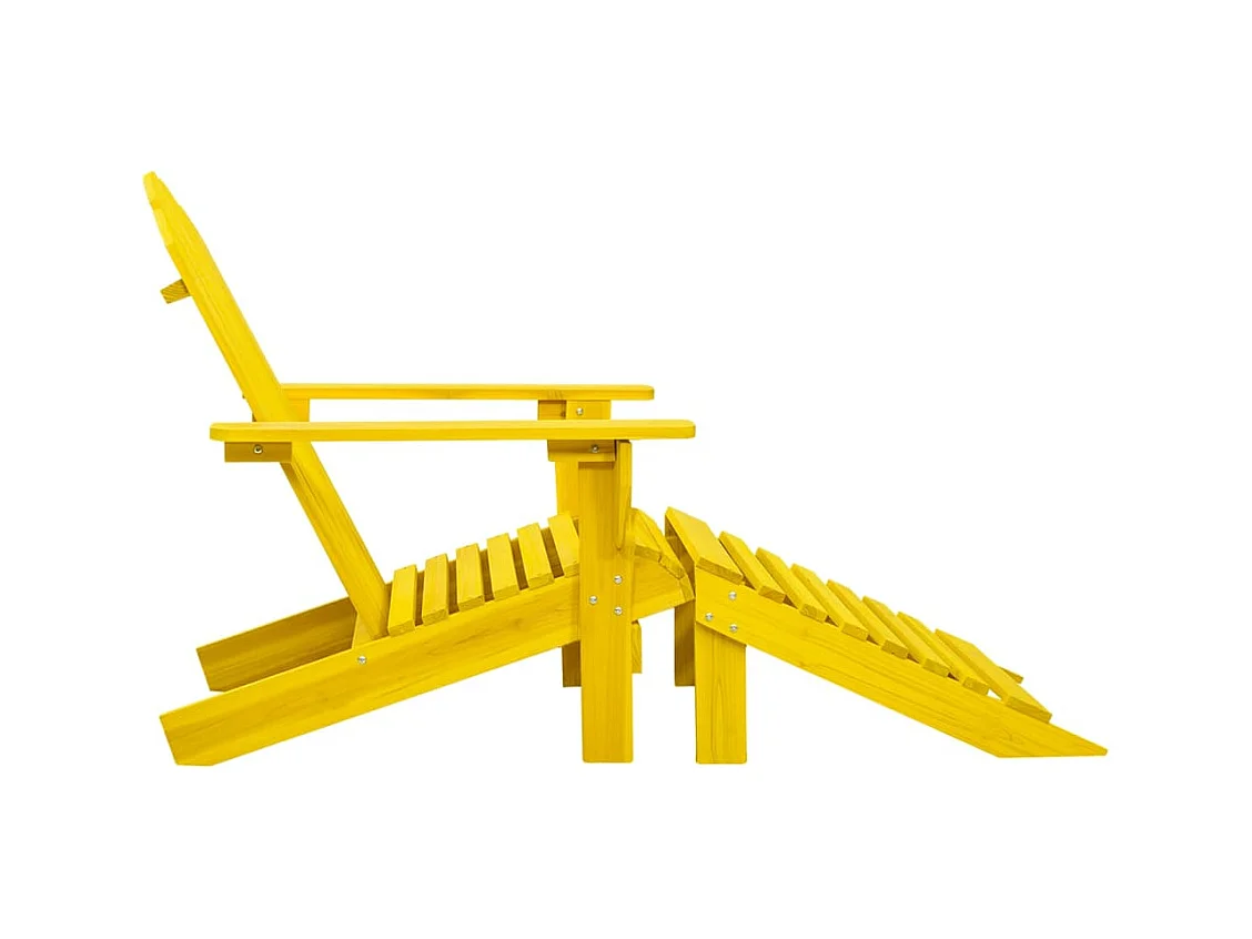 Sedia da giardino Adirondack con pouf in legno di abete giallo