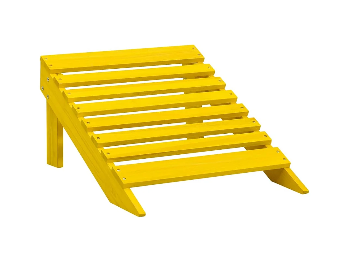 Adirondack tuinstoel met voetenbank in geel dennenhout