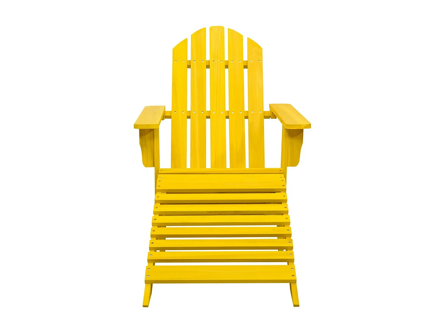 Chaise de jardin Adirondack avec pouf bois de sapin jaune