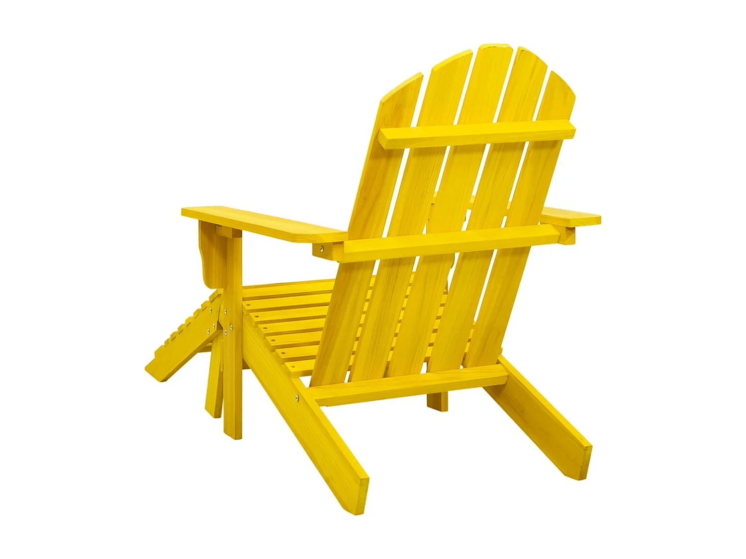 Chaise de jardin Adirondack avec pouf bois de sapin jaune