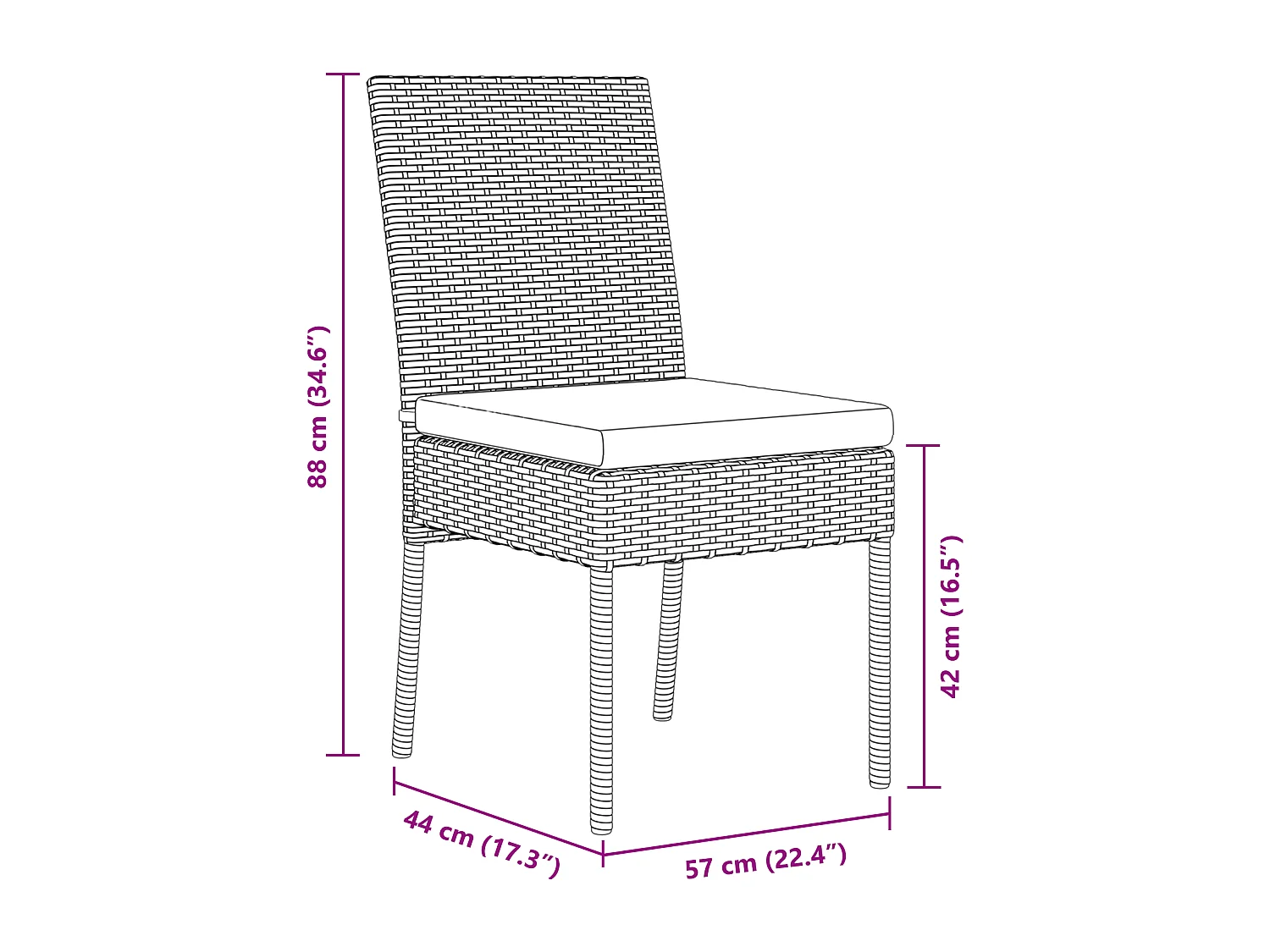 Ensemble de 7 chaises de jardin gris polyrattan