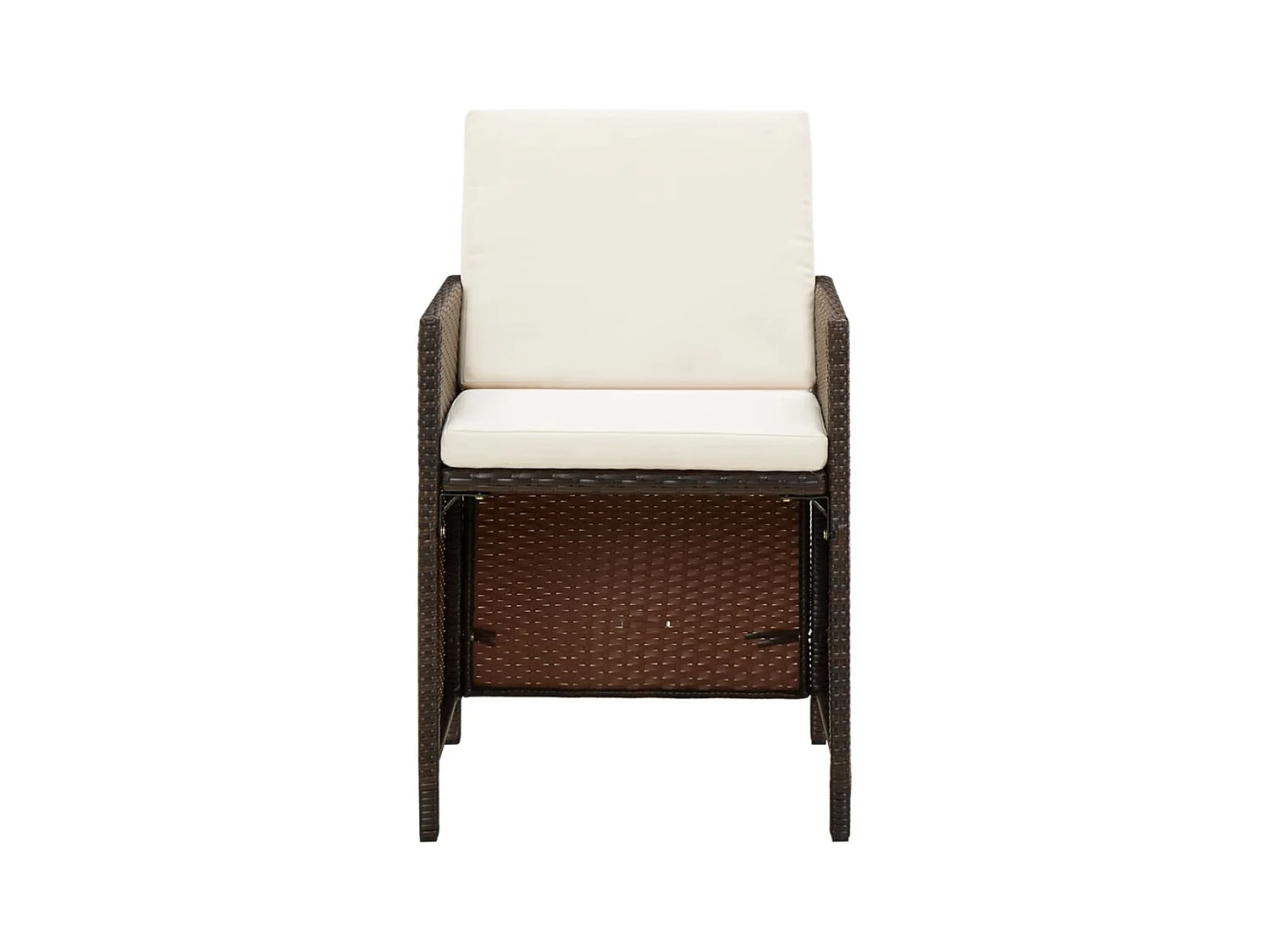 Tuinstoelen met kussens set van 4 Bruin gevlochten hars