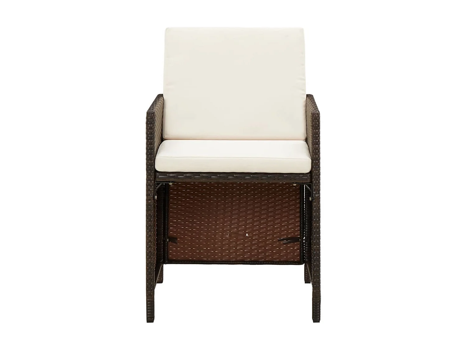 Chaises de jardin avec coussins lot de 4 Résine tressée Marron