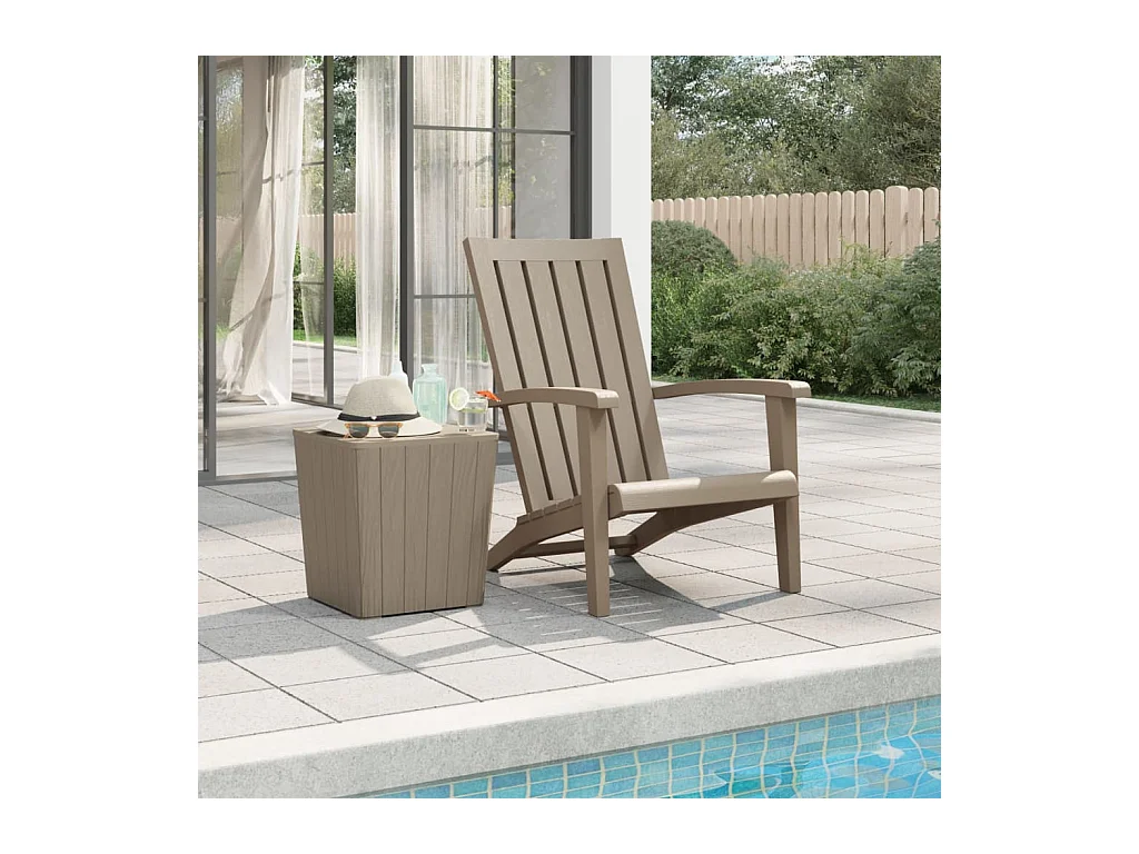 Chaise de jardin Adirondack marron clair polypropylène