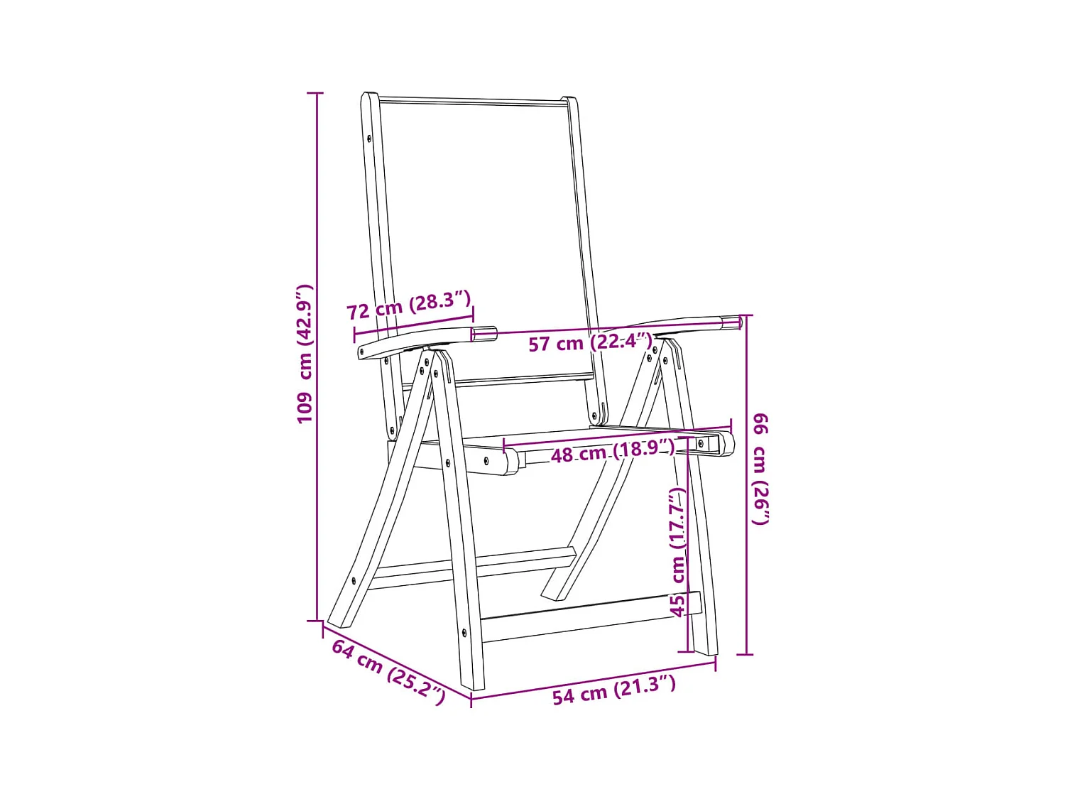 Opvouwbare tuinstoelen set van 6 acaciahout en textiel