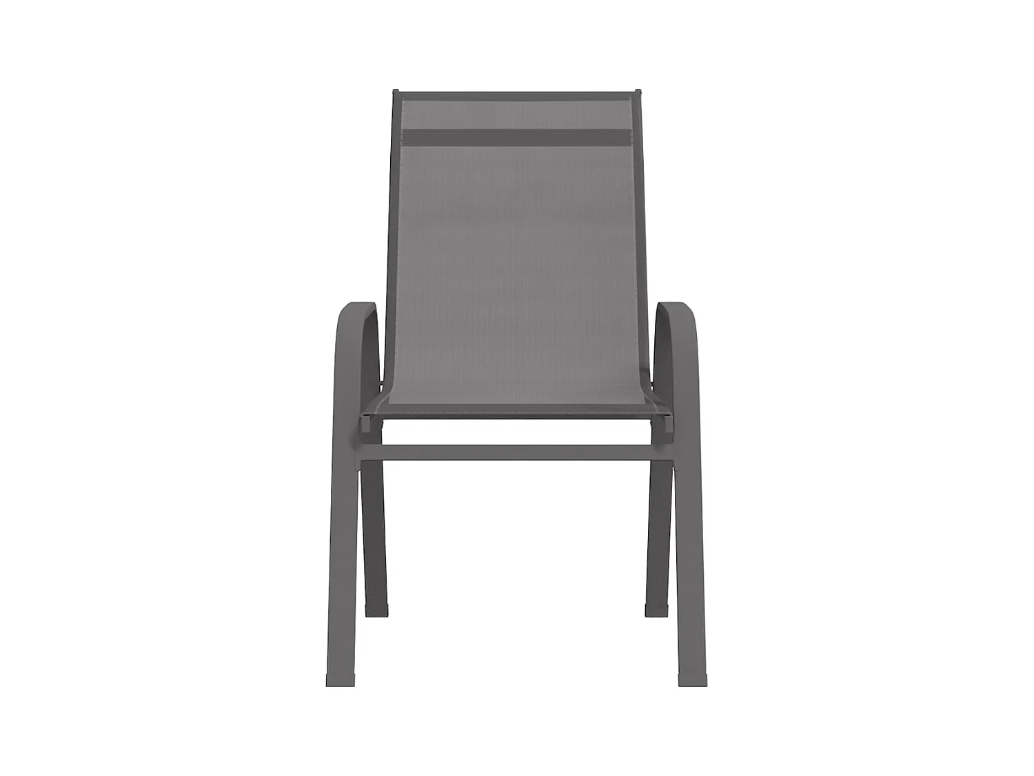 Juego de 6 sillas de jardín apilables en tejido Textilene gris