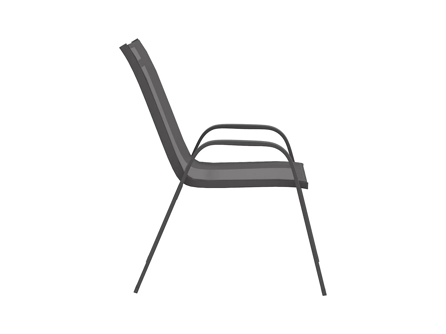 Juego de 6 sillas de jardín apilables en tejido Textilene gris