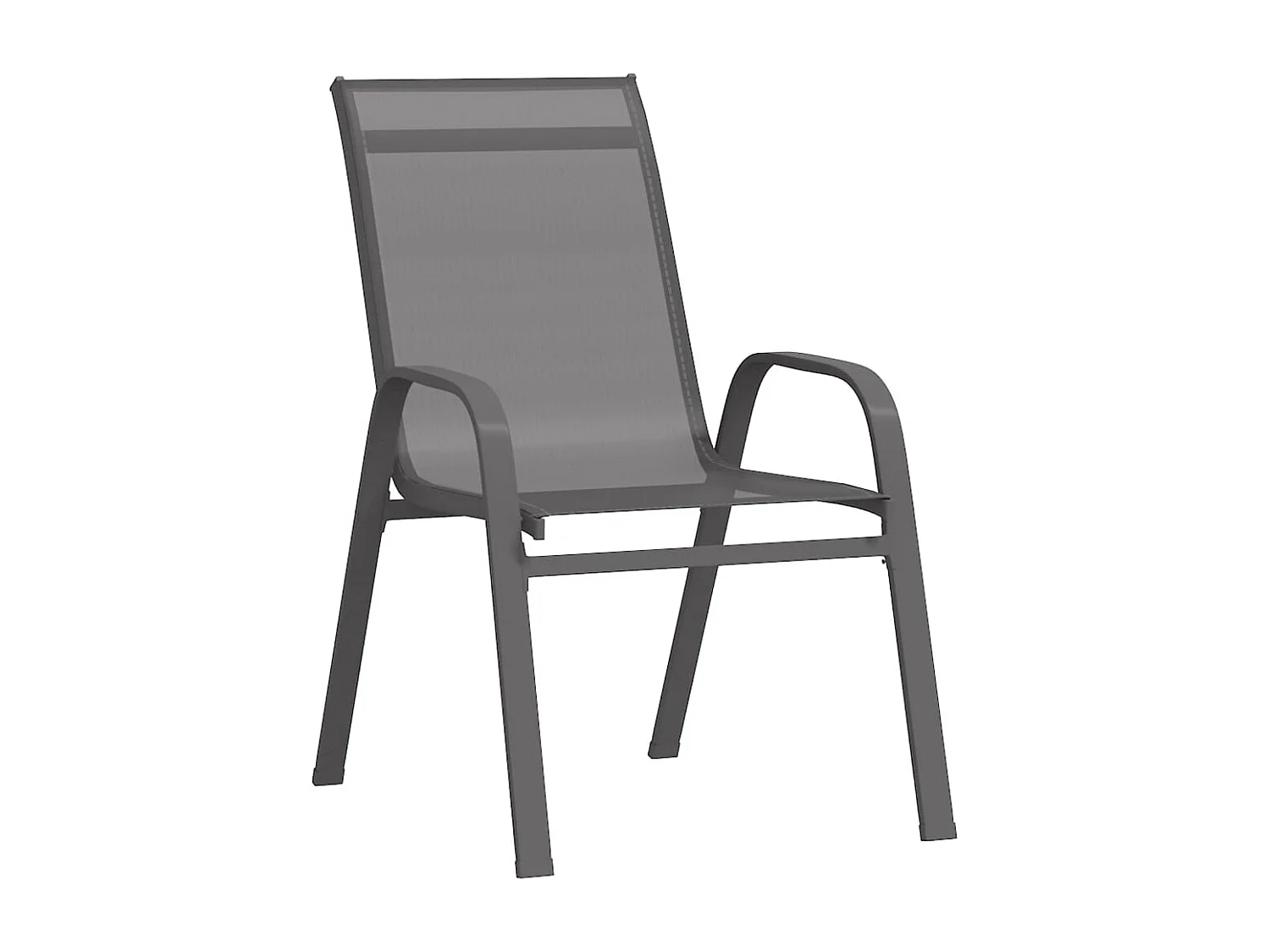 Chaises empilables de jardin lot de 6 Gris Tissu textilène