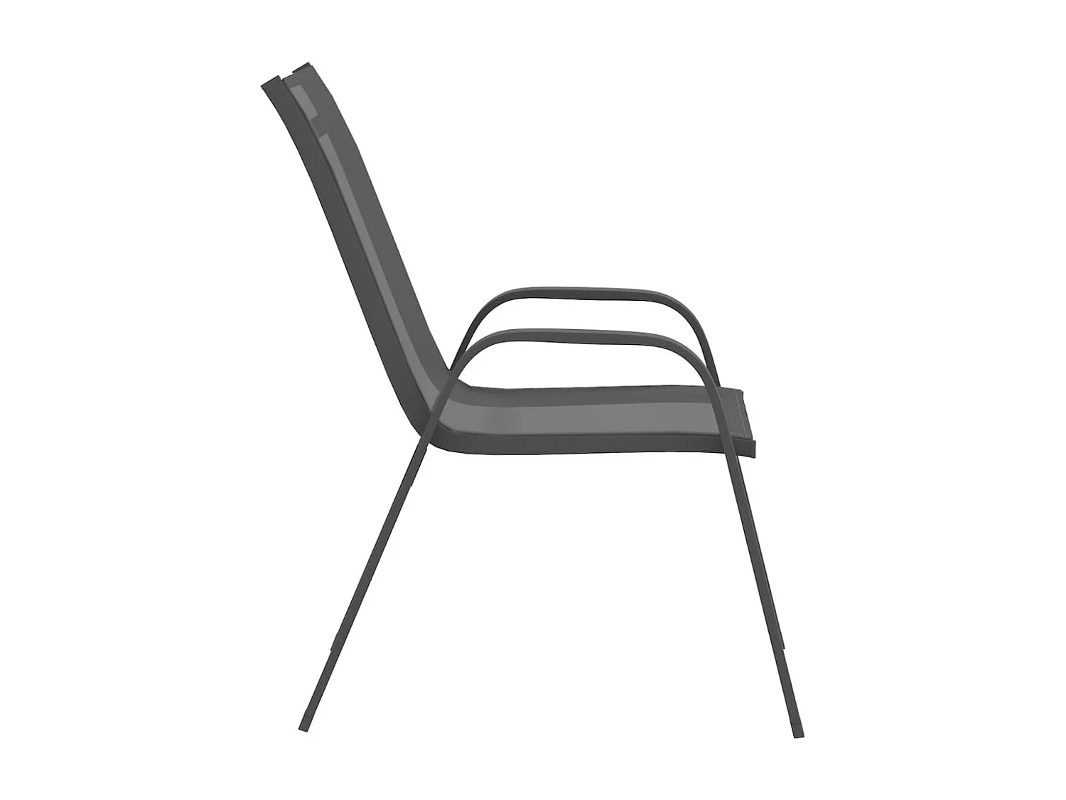 Chaises empilables de jardin lot de 6 Gris Tissu textilène