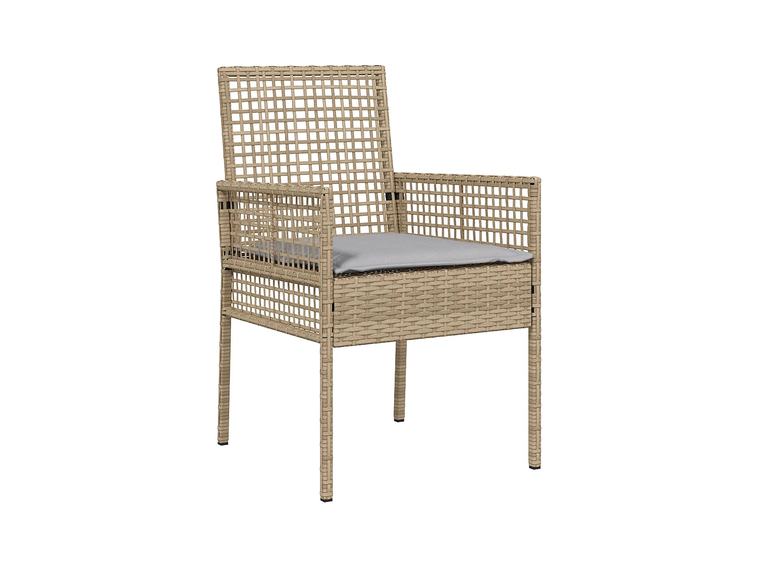 sedie da giardino con cuscini beige in polyrattan