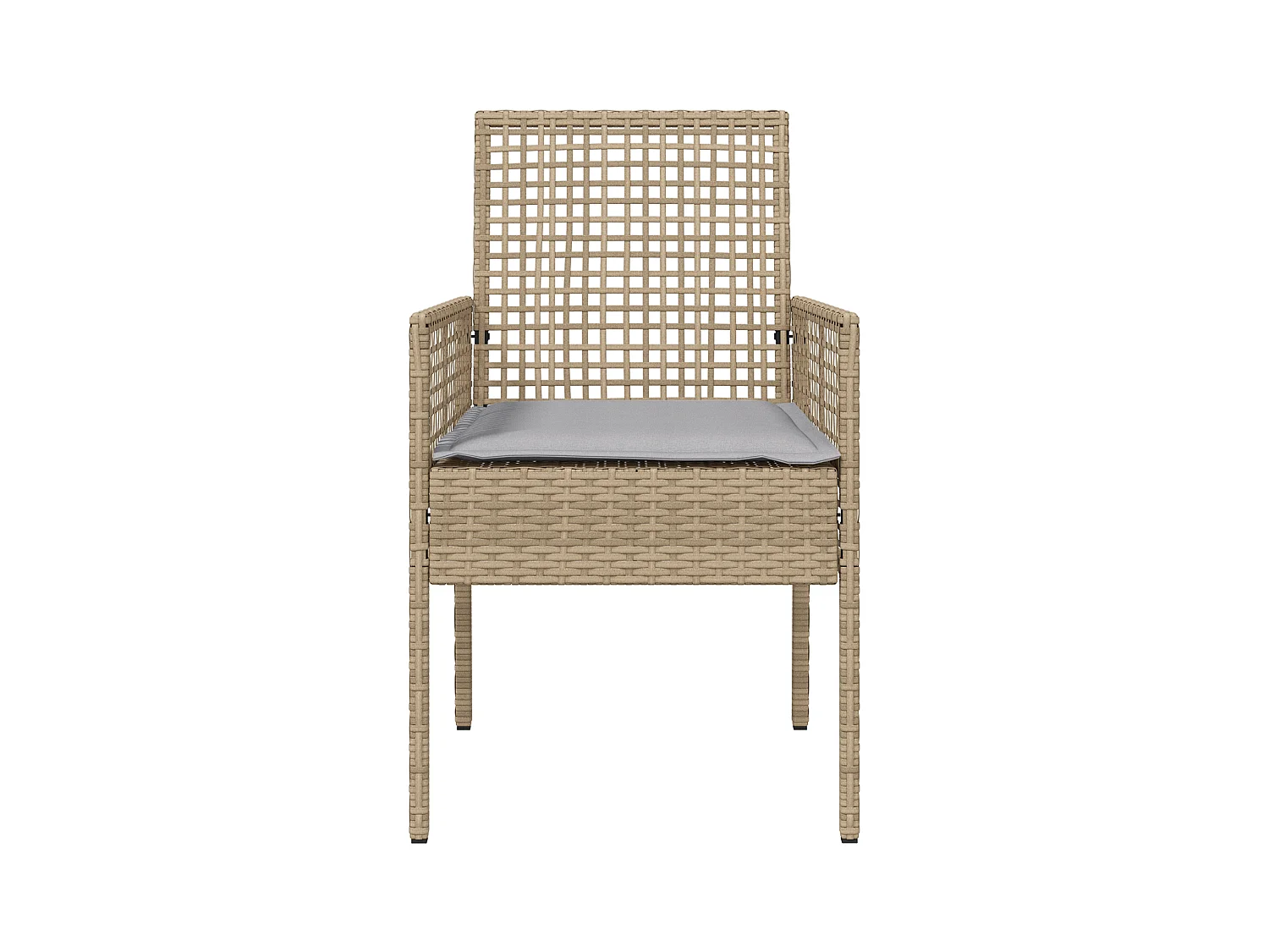 sedie da giardino con cuscini beige in polyrattan
