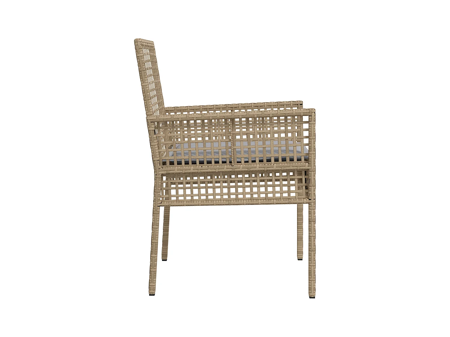 sedie da giardino con cuscini beige in polyrattan