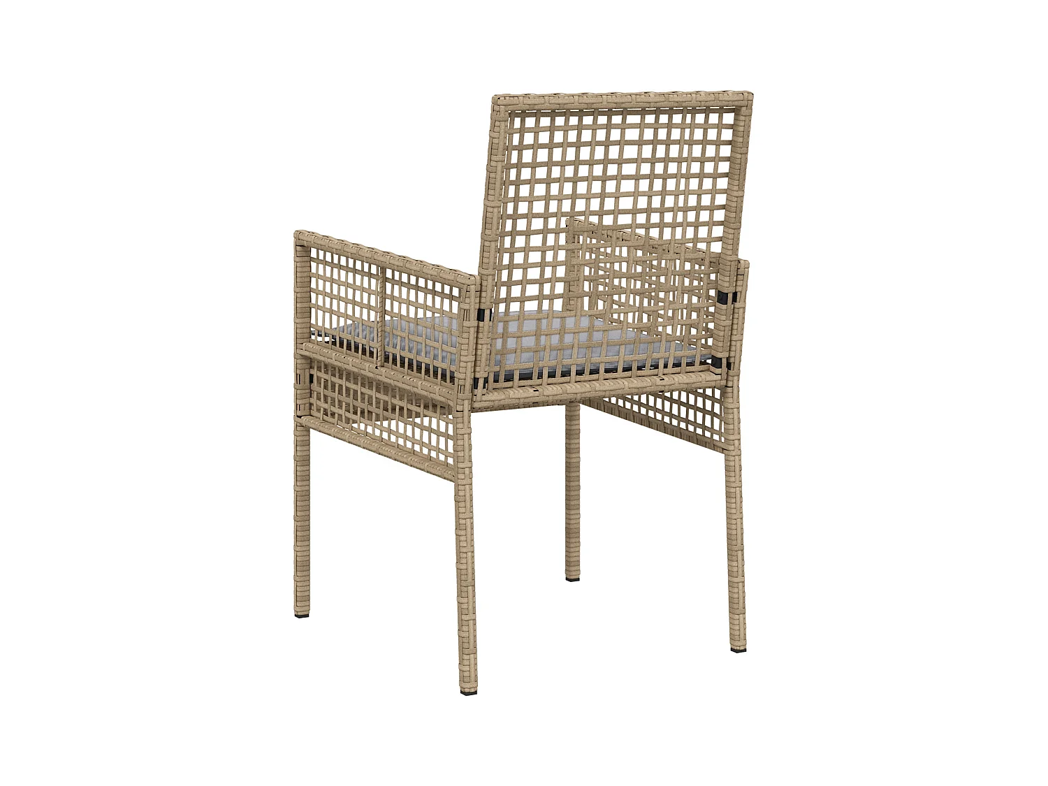 sedie da giardino con cuscini beige in polyrattan