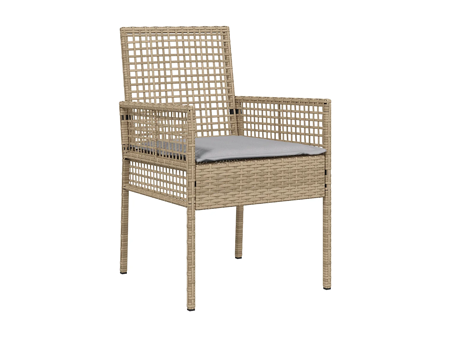 sillas de jardín con cojines beige de ratán sintético