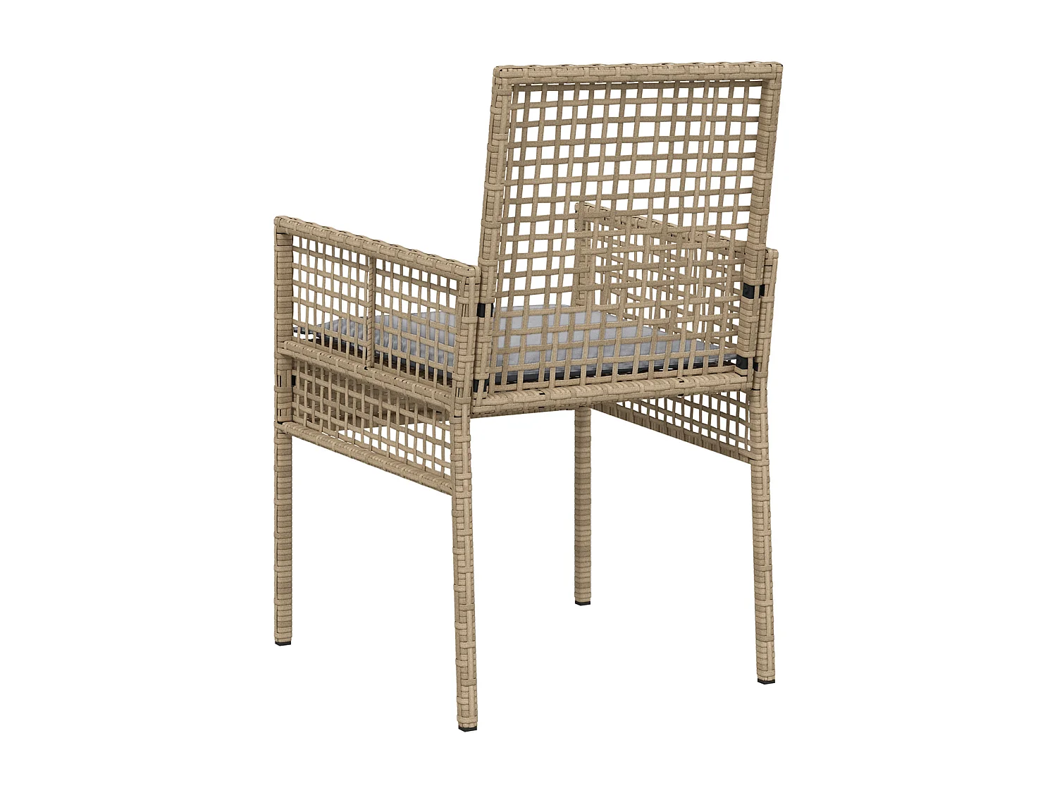Chaises de jardin 2 pcs avec coussins beige en poly rotin