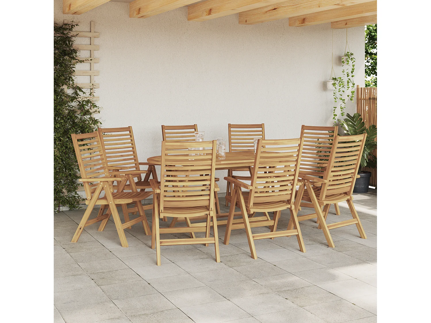 stuks massief teakhouten opvouwbare tuinstoelen