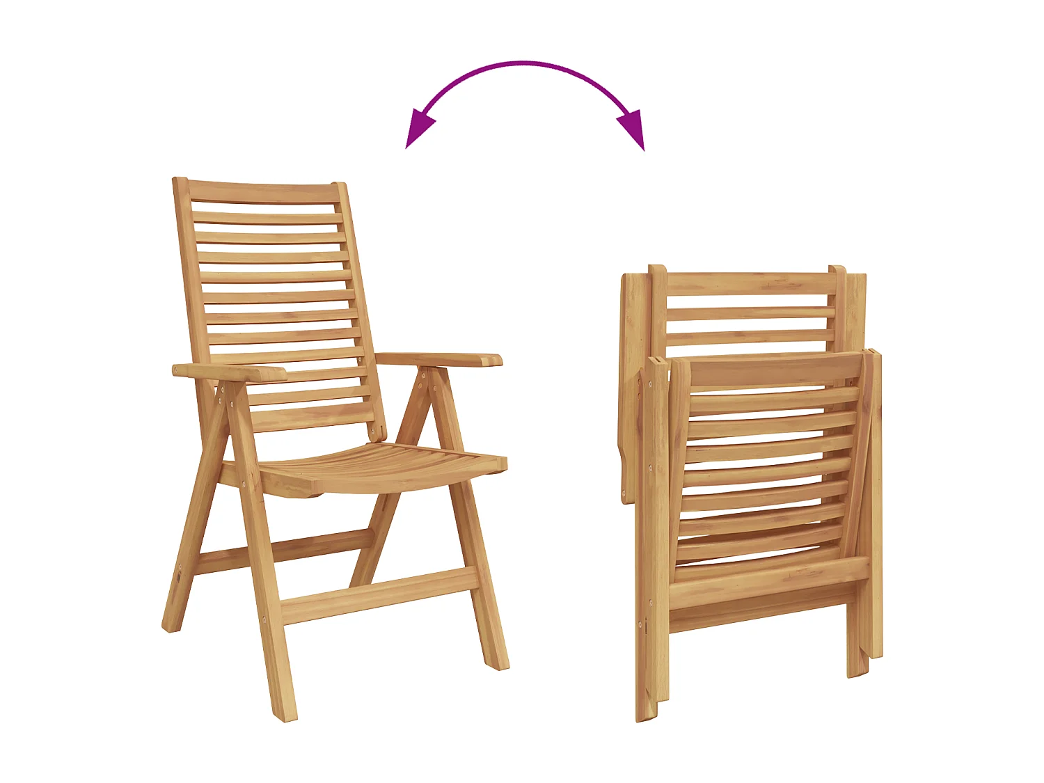 Chaises de jardin pliables 8 pcs en bois massif de teck