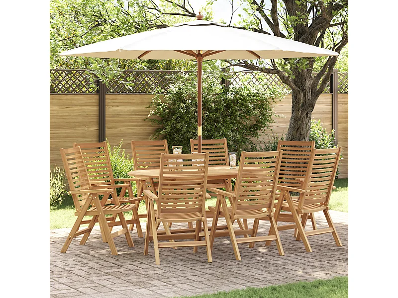 Chaises de jardin pliables 8 pcs en bois massif de teck