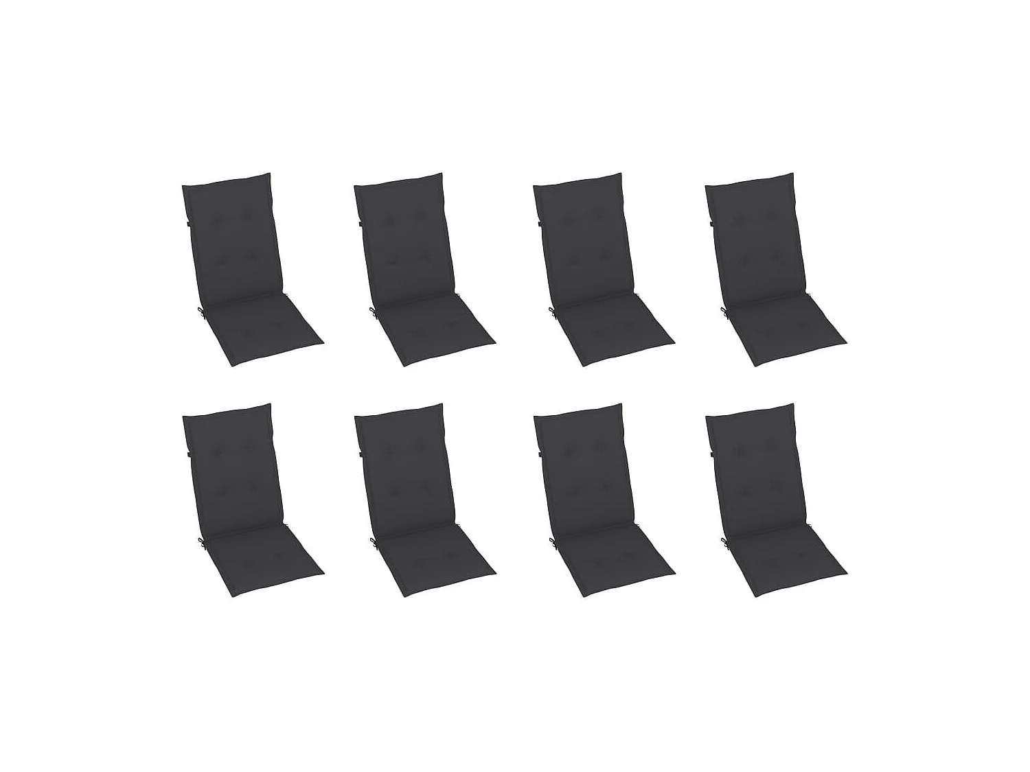 Chaises pliables de jardin avec coussins lot de 8 Bois d'acacia