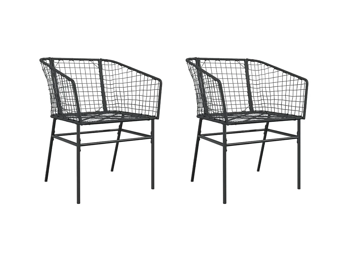 Chaises de jardin lot de 2 Noir Résine tressée