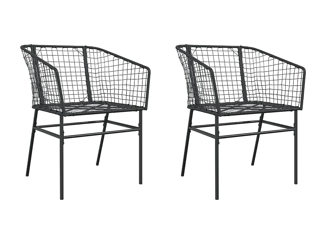 Chaises de jardin lot de 2 Noir Résine tressée