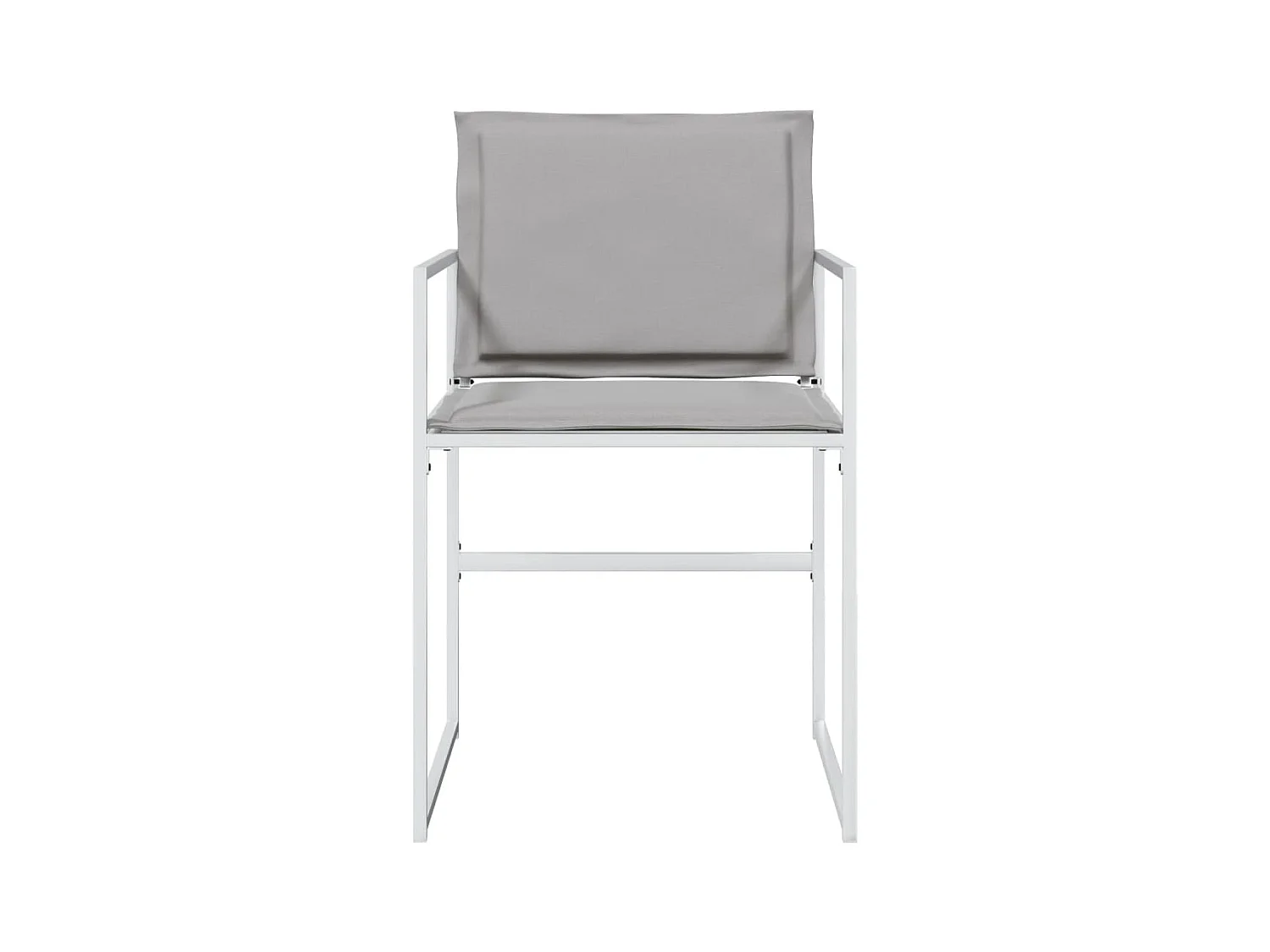 Tuinstoelen met kussens, set van 4, wit staal/textiel