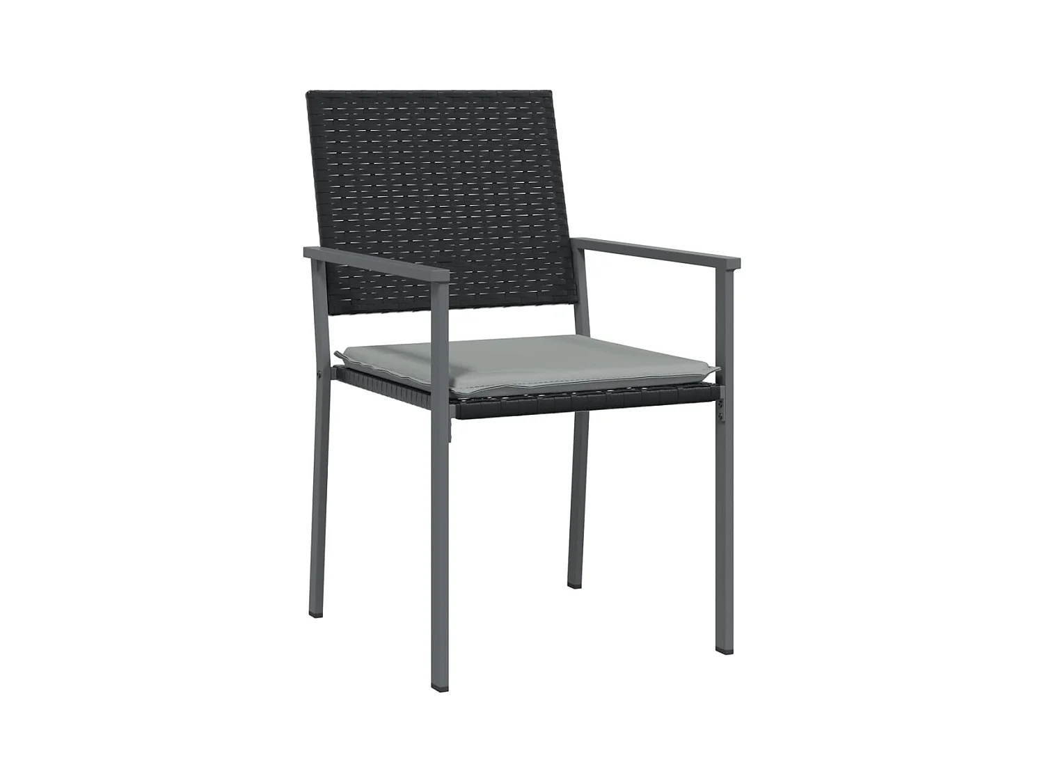 Chaises de jardin et coussins lot de 2 noir 54x62,5x89 cm rotin