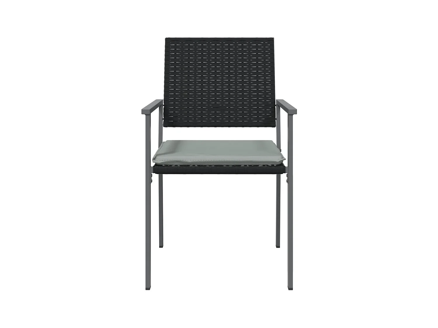 Chaises de jardin et coussins lot de 2 noir 54x62,5x89 cm rotin
