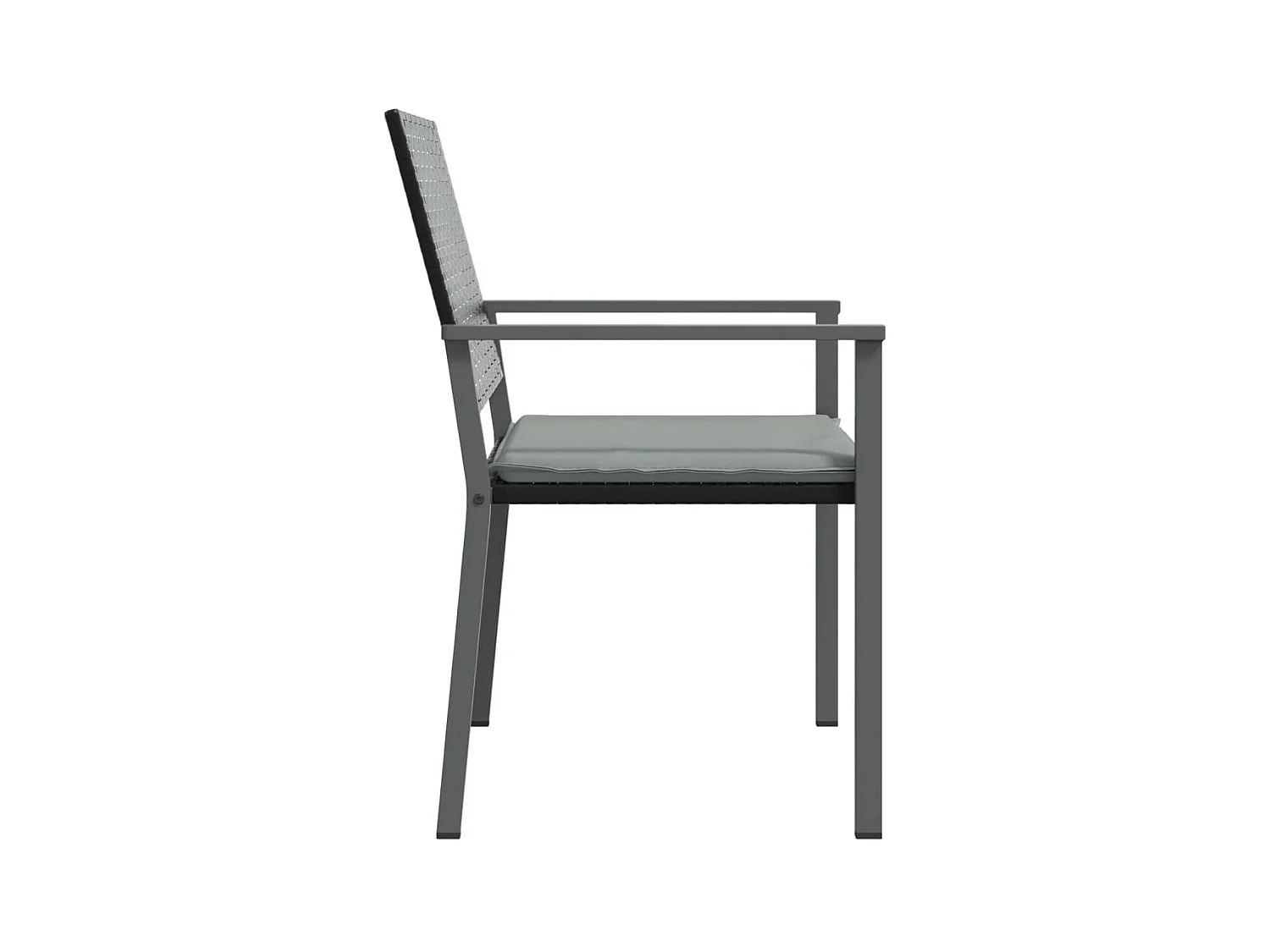 Chaises de jardin et coussins lot de 2 noir 54x62,5x89 cm rotin