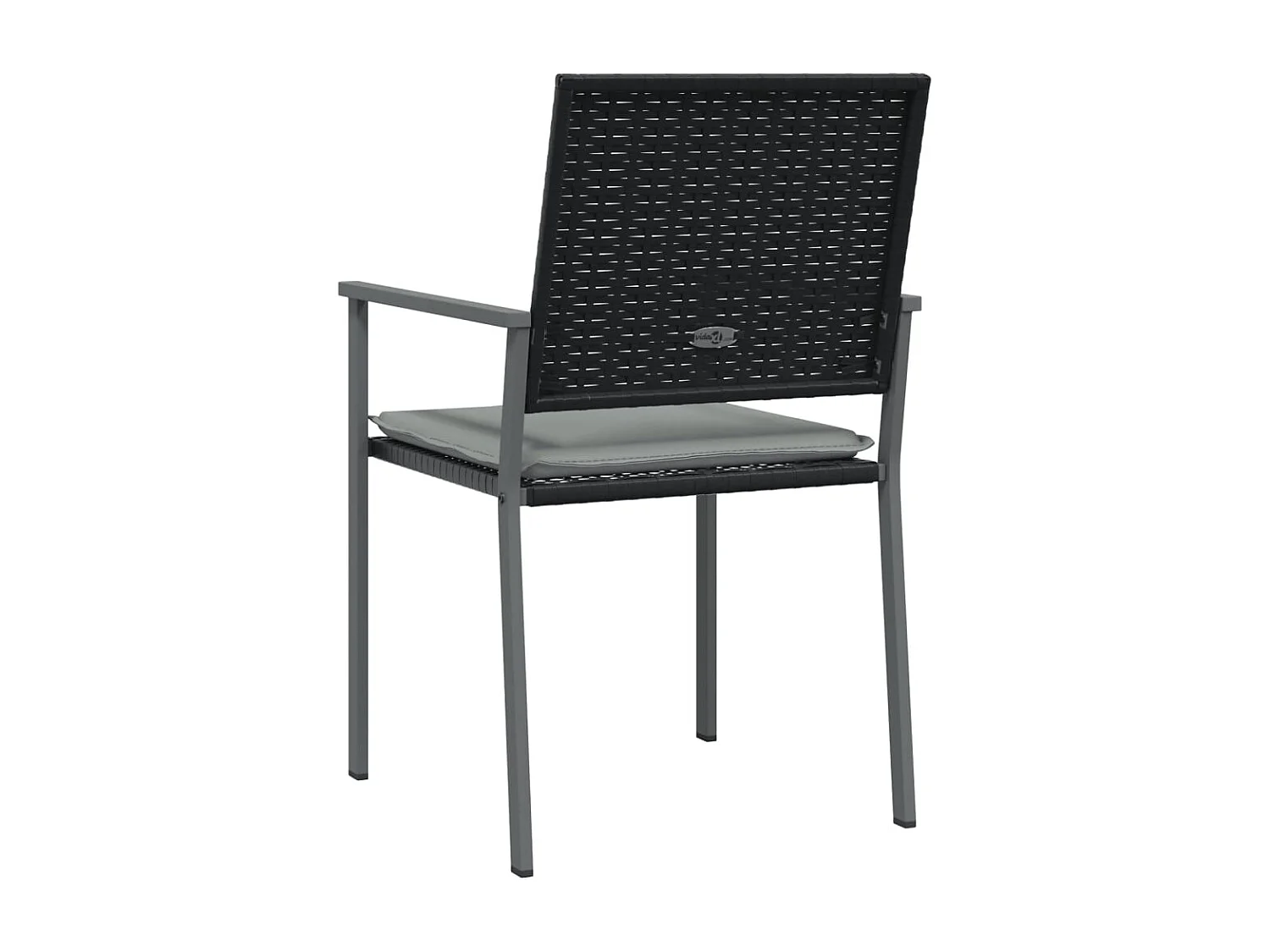 Chaises de jardin et coussins lot de 2 noir 54x62,5x89 cm rotin