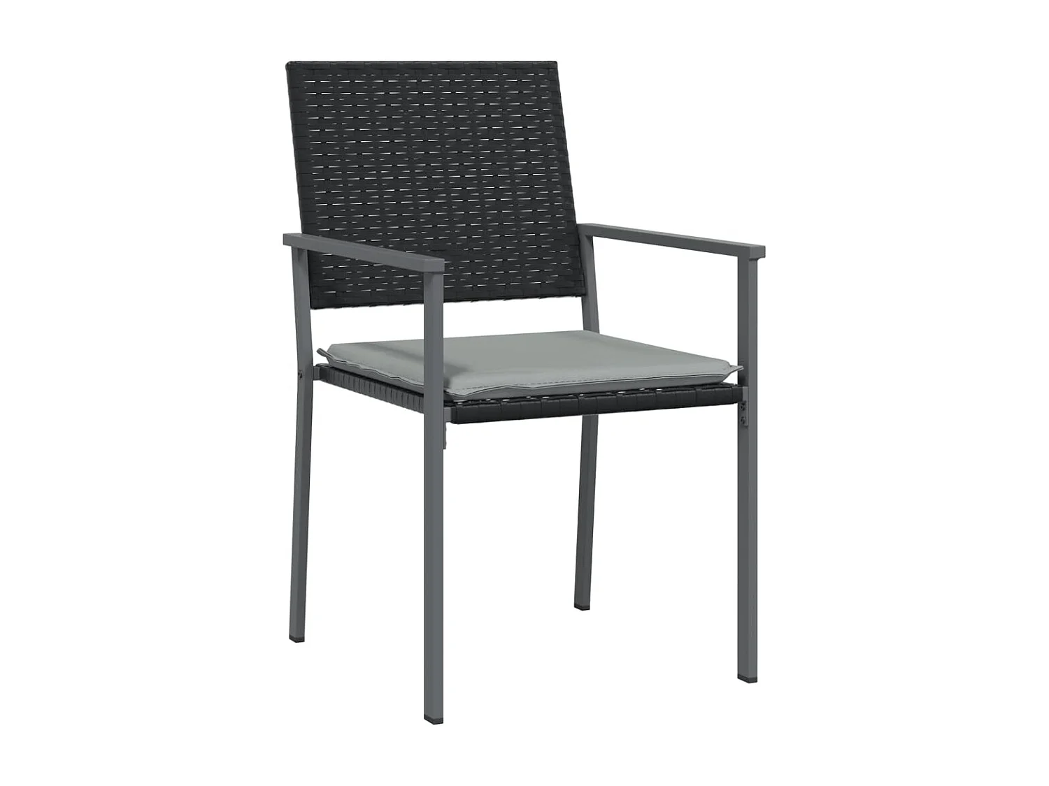 Chaises de jardin et coussins lot de 2 noir 54x62,5x89 cm rotin