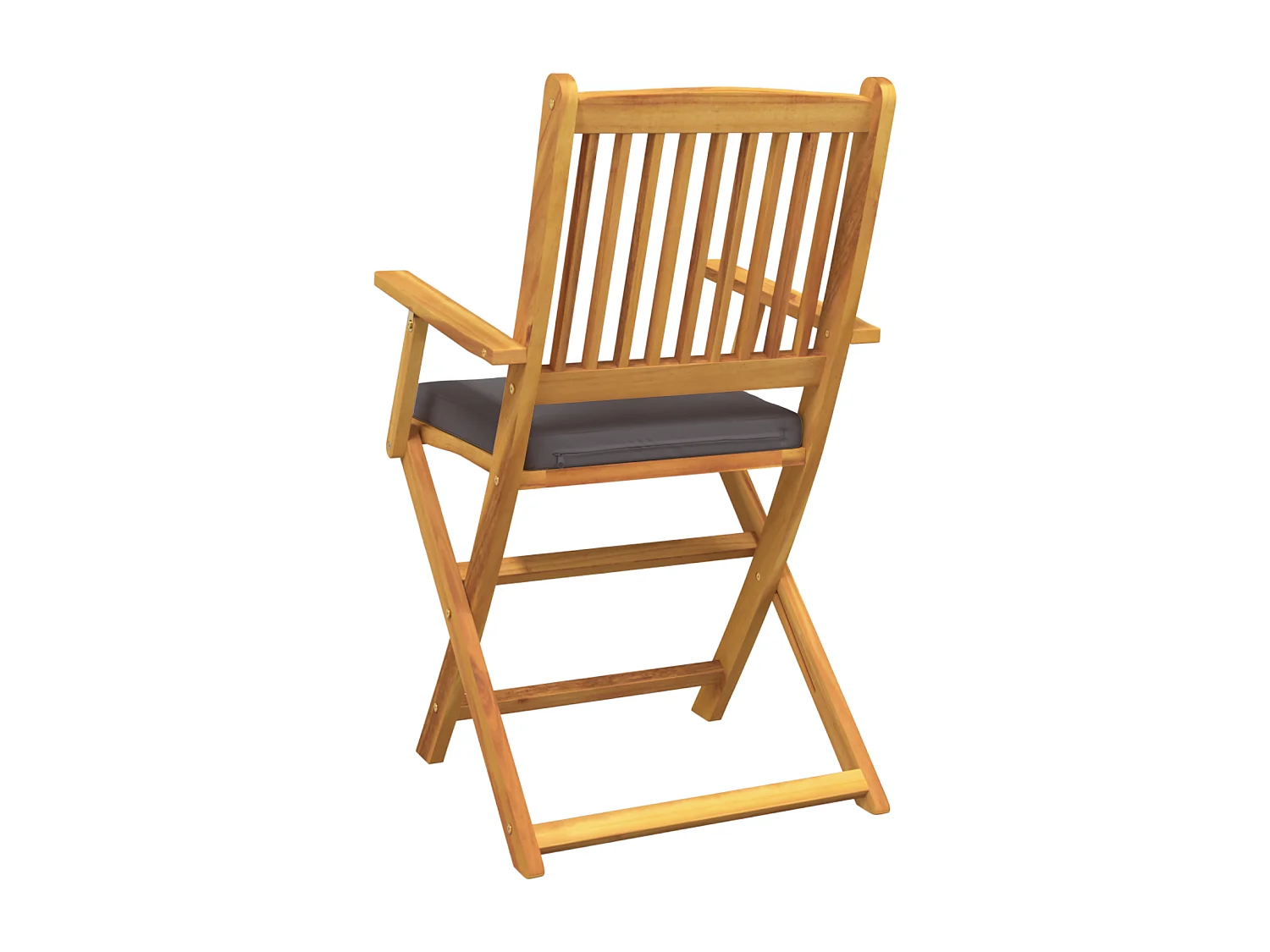 Chaises de jardin pliantes avec coussin gris 4pcs en bois d'acacia massif
