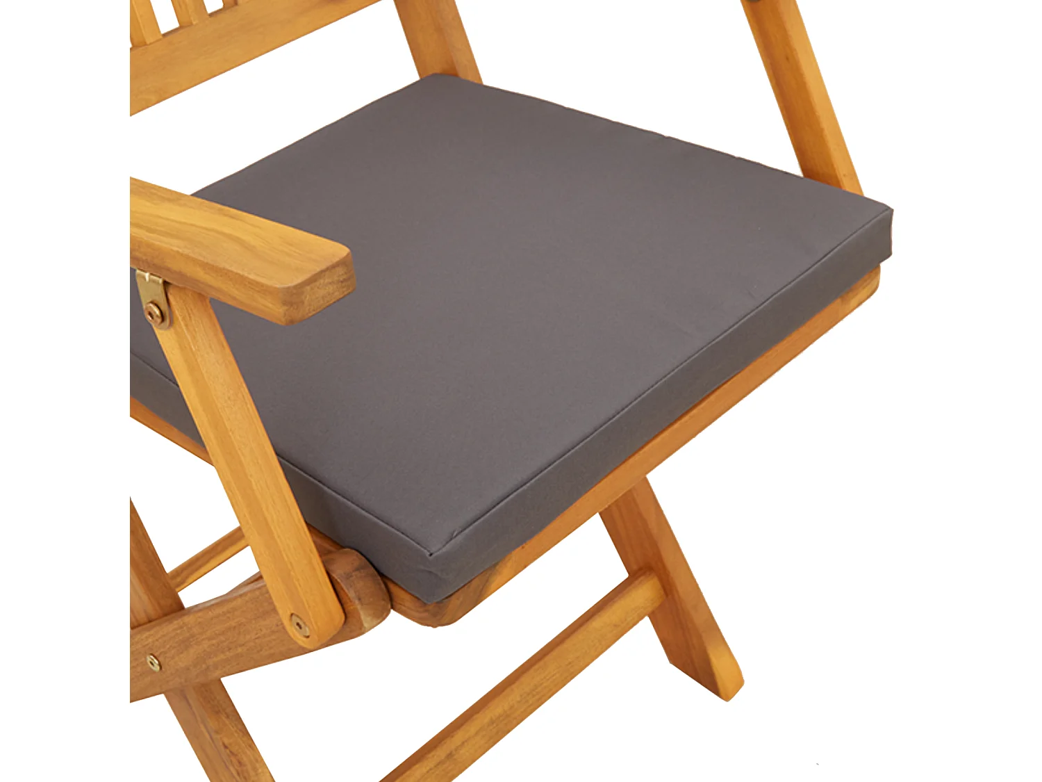 Chaises de jardin pliantes avec coussin gris 4pcs en bois d'acacia massif
